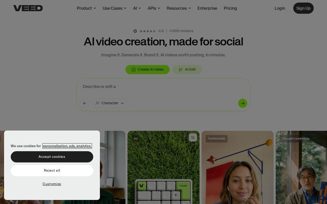 Veed.io скриншот